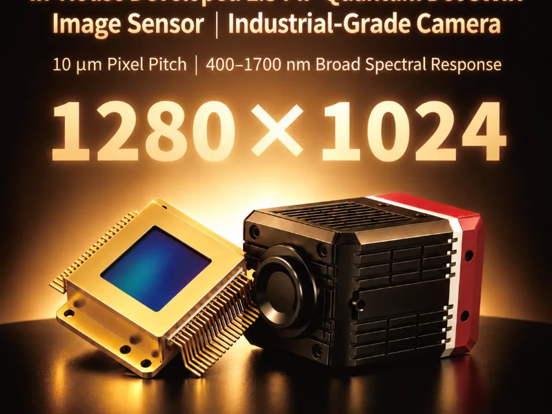 In-House Developed 1.3 MP Quantum Dot SWIR Image Sensor, Industrial-Grade Camera